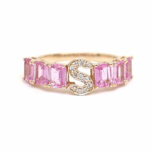 Blush Signature Pink Sapphire & Diamond 18K Yellow Gold Band Ring